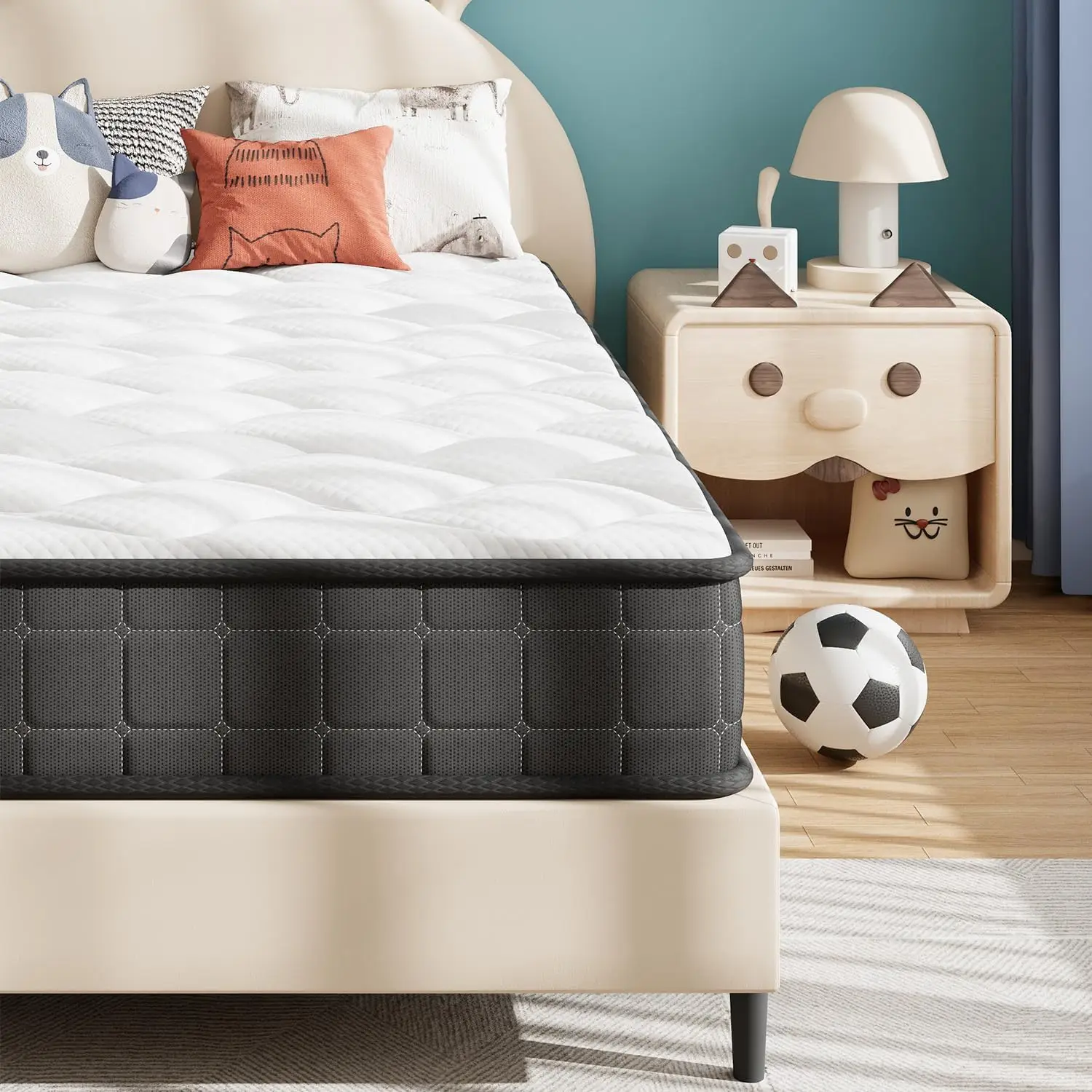 مرتبة كاملة الحجم 6 بوصة مرتبة هجينة سرير كامل في صندوق رغوة الذاكرة ونابض جيب فردي لعزل الحركة P