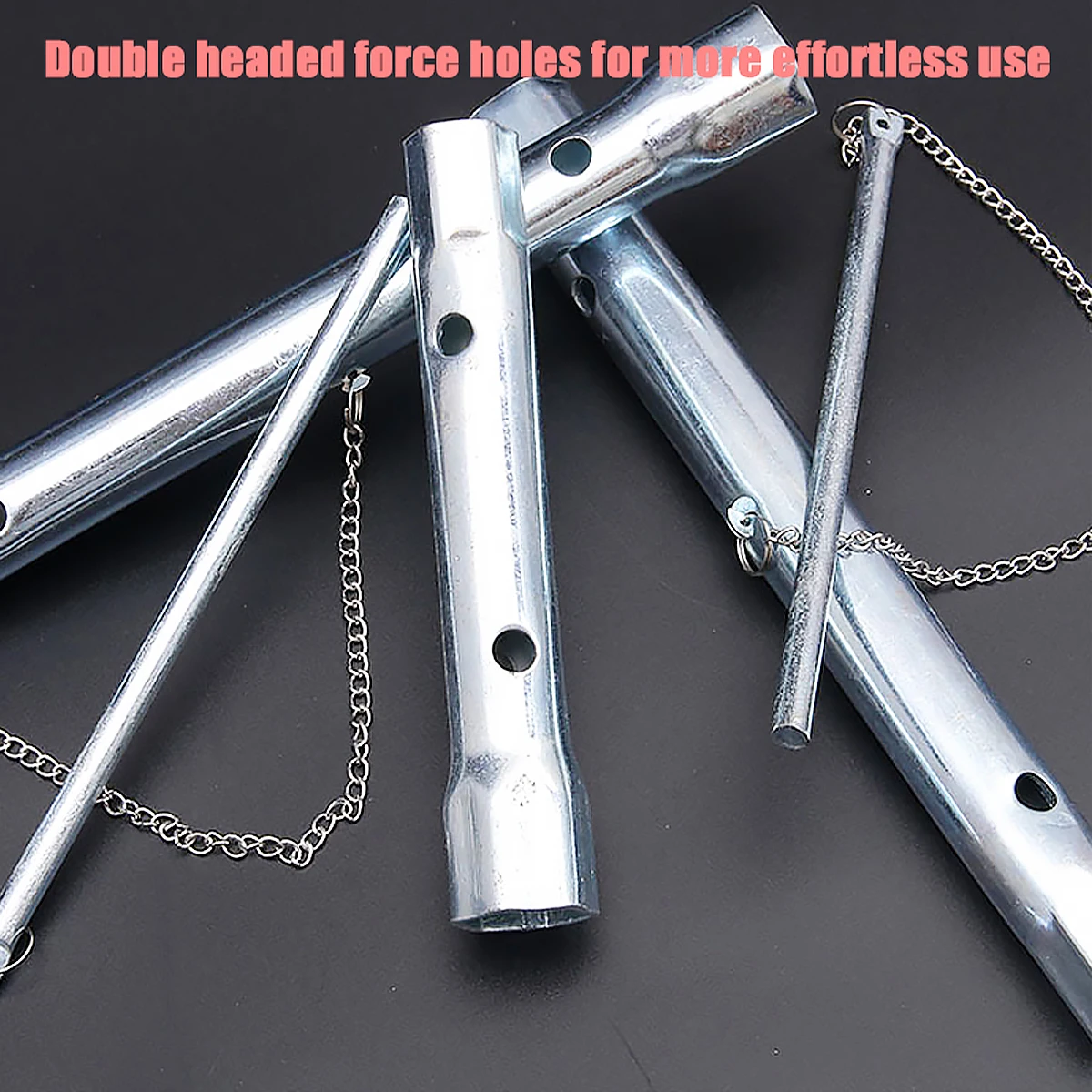 Tubular Box Spanner Extra Long Fitting Wrench Hexagonal Hollow Box Wrench for Shower Valve Socket,Silvery