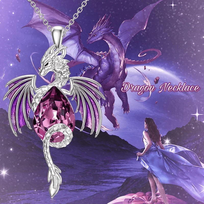 A stylish and creative dragon pendant necklace, exquisite holiday party commemorative jewelry, gift jewelry