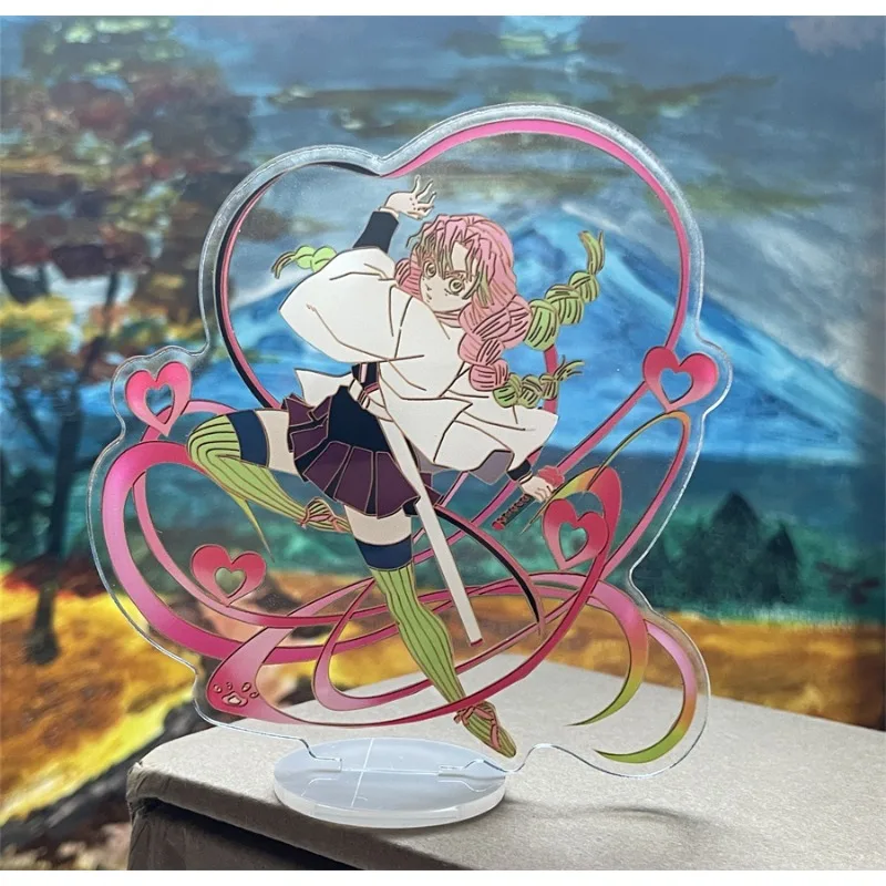 Urocze figurki akrylowe Demon Slayer Kanroji Mitsuri, figurki anime, dekoracje na biurko do samochodu, modele, zabawki dla dzieci, prezenty urodzinowe
