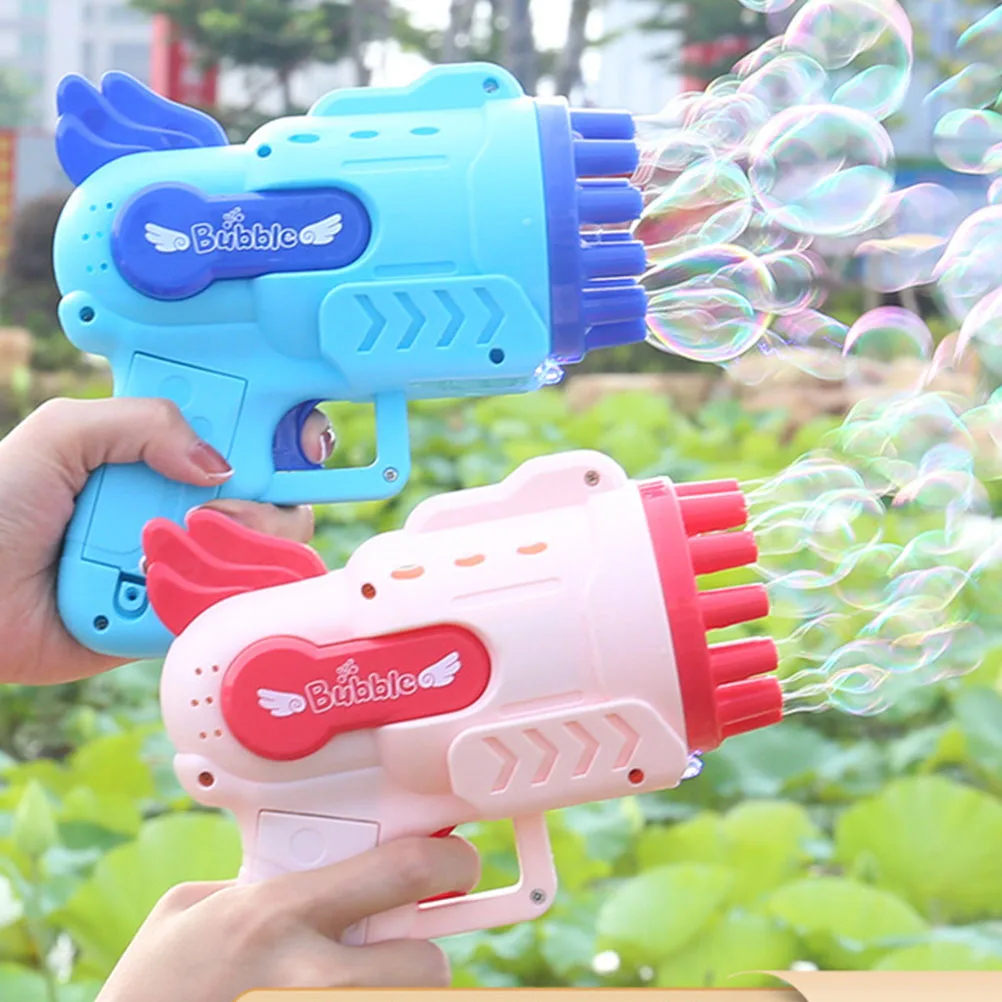 Máquina de burbujas de juguete, soplador de burbujas eléctrico para niños, juguete brillante de plástico de Color brillante, regalo de cumpleaños, recuerdo de fiesta