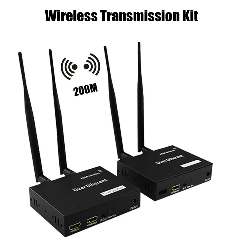 200M Wireless 1080P  Extender  Screen Share Video Transmitter Receiver 1 To 2 3 4 HDMI-compatible  Adapter DVD Camera PC To TV