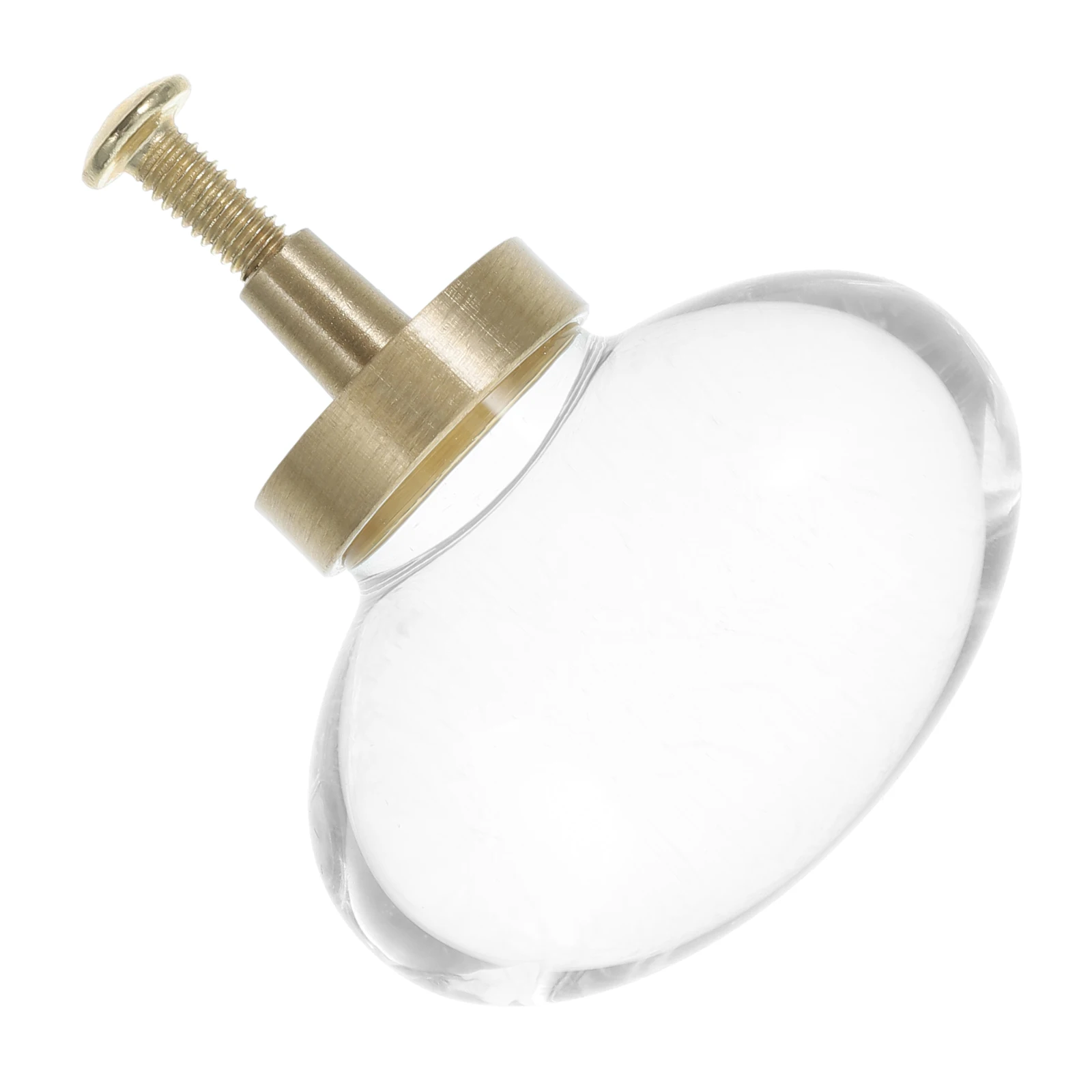 

Crystal Cabinet Knobs Clear Door Hardware Brushed Gold Bronze Glass Oval Shape Smooth Finish Kitchen Furniture