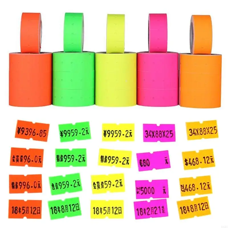 Price Label 500pcs/roll Colorful Paper  Mark Sticker for MX-5500 Labeller  Supermarket Practical Decal