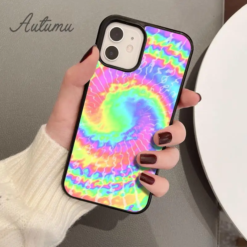 Colorful Tie Dye Rainbow Hippie Art Phone Case for iPhone 15 16 SE2020 11 12 13 14 Pro Max mini 6 7 8 Plus Cover coque Fundas