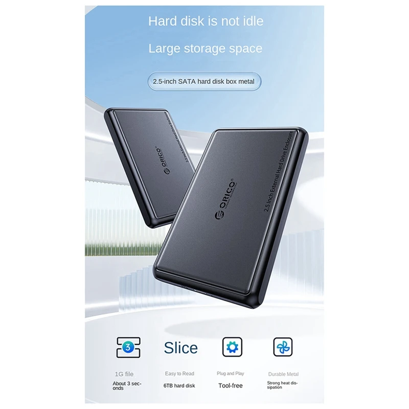 ORICO 2.5 Inch External HDD Case SATA To Type-C Hard Drive Enclosure For SSD HDD PC Laptop