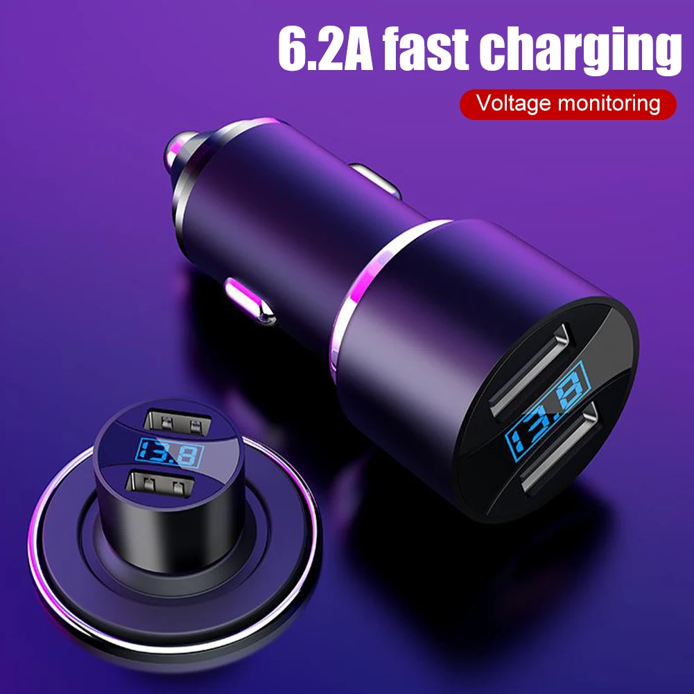 Car Mobile Phone Charger USB Charger For Iphone GPS FAST Charging Car-Charger Dual USB Charger For Xiaomi Huawei Tablet