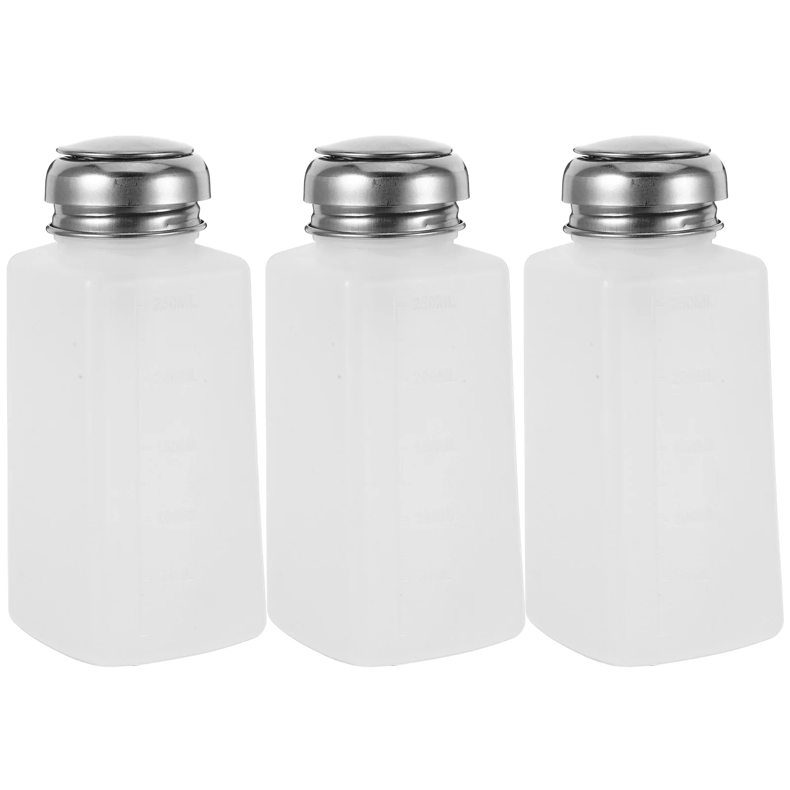 

5pcs Alcohol Bottles Push Design Manicure Liquid Pump Plastic Containers Cleaning Portable Makeup Remover Dispenser Nail Solvent