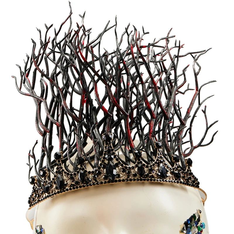 Gothic Barock Retro Diademe Lolita Baum Zweige Anlter Hörner Stirnband Bradal Kristall Krone Hochzeits feier Kostüme Kopf bedeckung