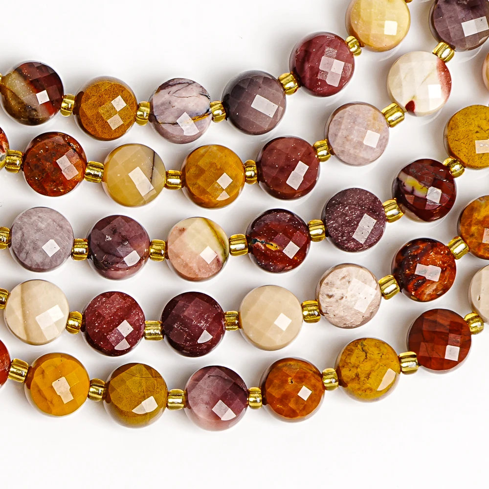 MOOKAITE JASPER HEALING STONE DISC BEADS MULTICOLOR NATURAL GEMSTONE LOOSE BEADS FOR JEWELRY MAKING DIY BRACELET GIFT 6MM