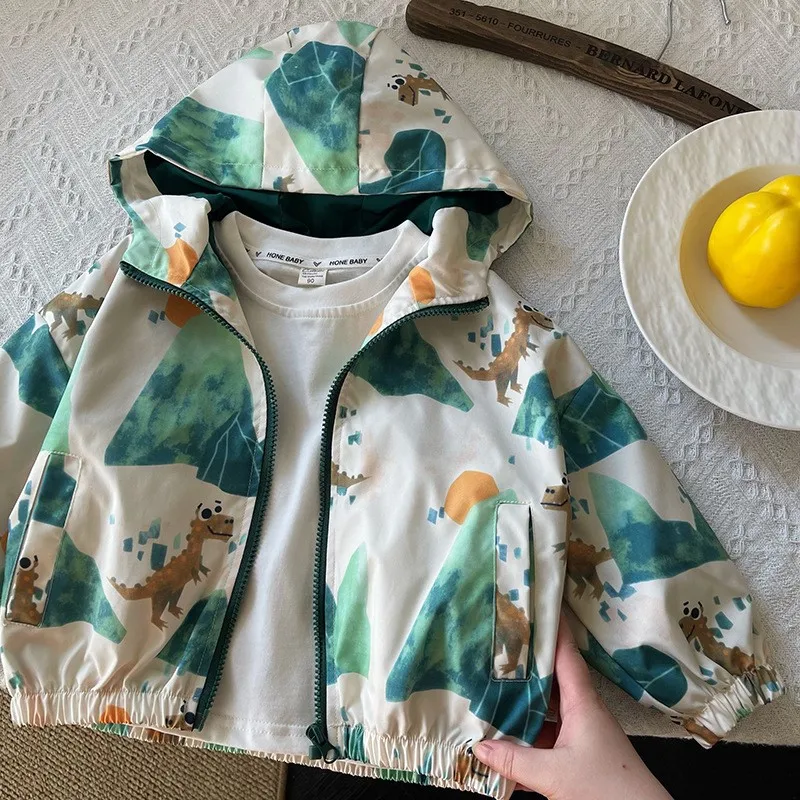 แฟชั่นเด็กทารกพิมพ์ Hooded JACKET ทารกเด็กวัยหัดเดินเด็กการ์ตูน Outwear Coat ฤดูใบไม้ผลิฤดูใบไม้ร่วงสบายๆเสื้อผ้าเด็ก 18M-10Y