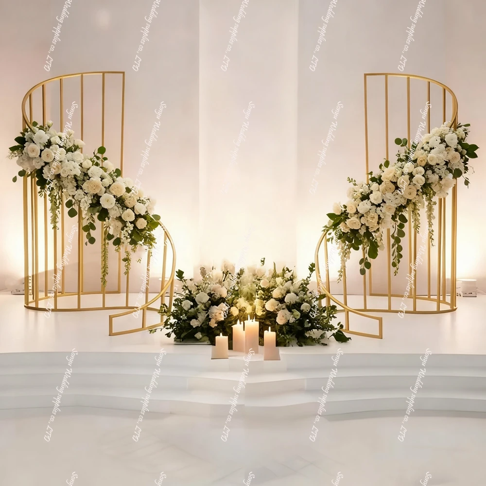 

Metal Arch Decor for Wedding Party Christmas, Romantic Arched Chandelier Stand, Outdoor Indoor Aisle Walkway Decoration