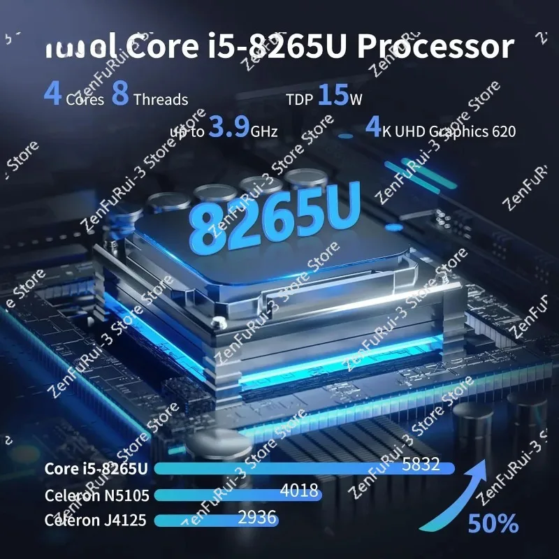 Nas Motherboard 8 Bay Core I5 8265u 4c/8t, Mini Itx Pc Mainboard White M11, 2 X Nvme Pcie3.0 , Dual 2.5gbe I226v Lan,