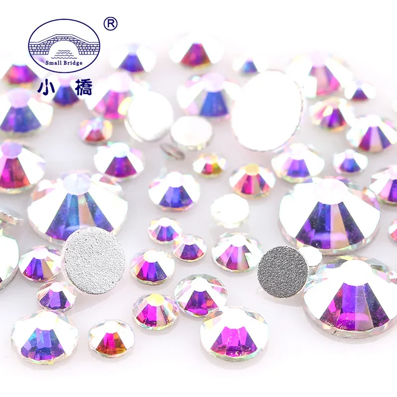 SS3-SS20 White AB Glass Rhinestones For Nails Art Decorations Glitter Garment Beads FlatBack Strass Crystal 500pcs In Wheel