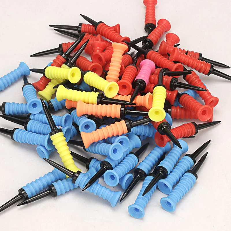 Golf Elastic Ball TEE Ball Spikes Soft Rubber Sleeve Plastic Ball Holder Elastic 5 Color Options