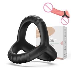 Anneau pénien en silicone pour hommes, anneau de pénis, éjaculation retardée, jouets sexy pour hommes, agrandissement de la bite, fournitures pour adultes, serrure à sperme 18