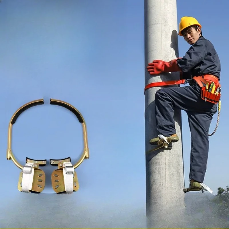 Thickened electrical foot buckle climber climbing cement pole anti-skid wire lying foot pedal iron shoe power pole foot hook