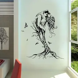 Vinyl Fashion Wall Stickers Abstract Love Couple Tree Decals Home Bedroom Living Room Decoration Stickers High Quality Mural W12