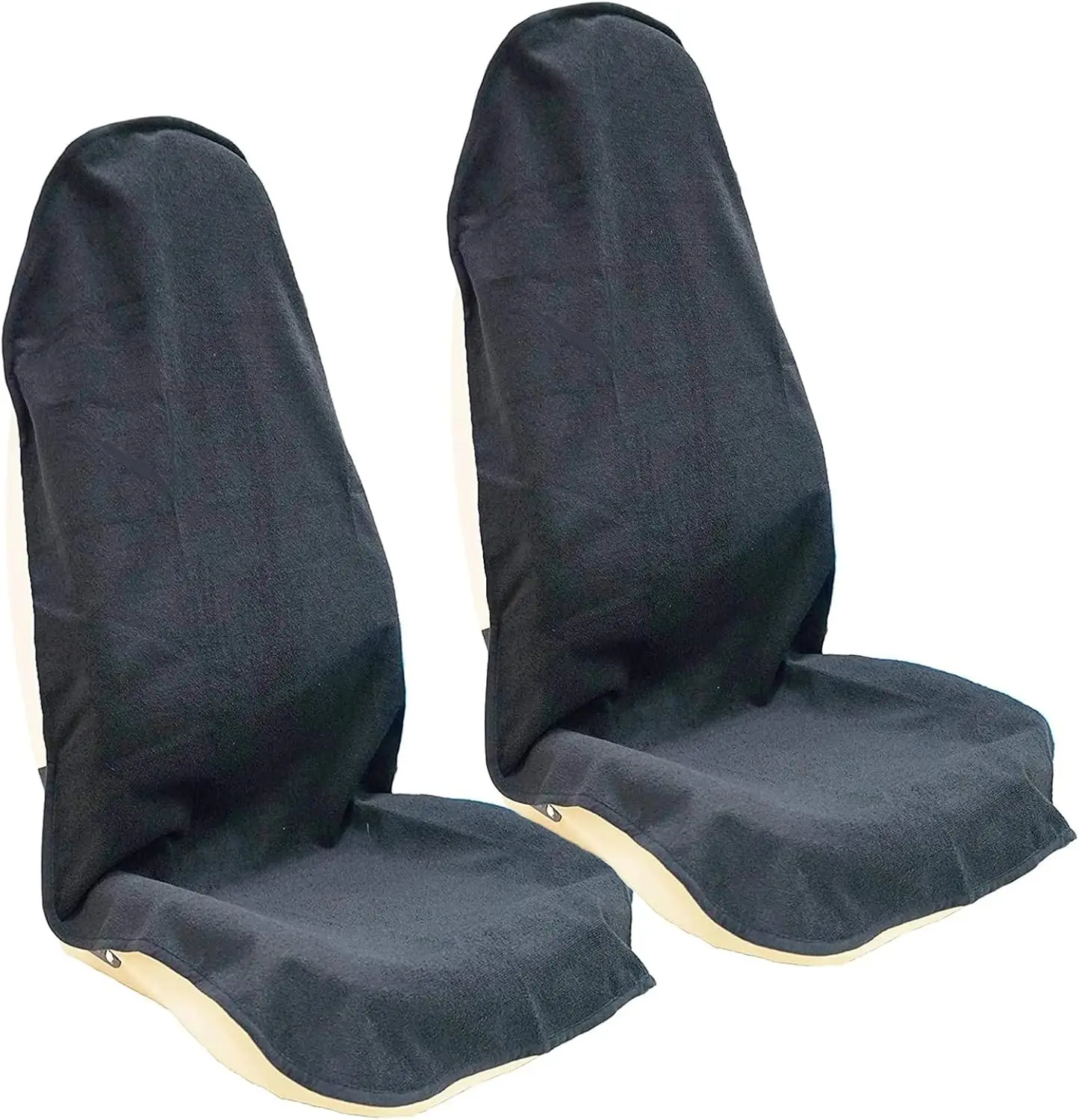 

Waterproof Car Seat Covers for Front Seats, Gym Workout Towel Protector, Universal Fit SUV Trucks (Black, 2Pcs)