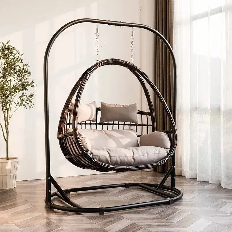 Double Lazy Hanging Chair Balcony Leisure Rocking Swing Indoor Hammock Household Cradle Outdoor Hammock Rattan