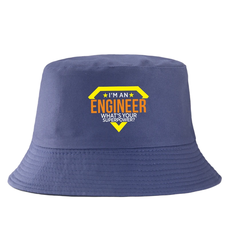 Funny Engineer Bucket Hat Summer Cotton Sun Cap Gift for Men Women Chapeau Ingénieur Fisherman Cap Casquette Bob De Pêche Print