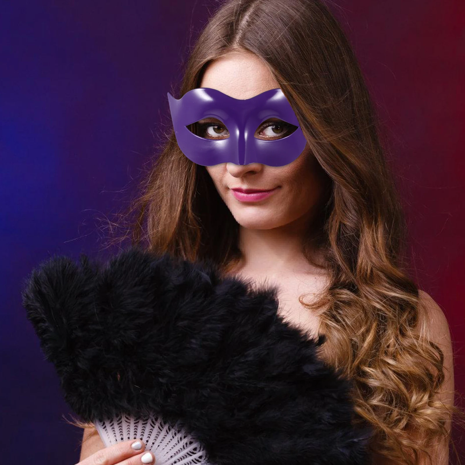 

Half Face Mask Masquerade Purple for Men Eye Ball Party Accessory Six Colors Man