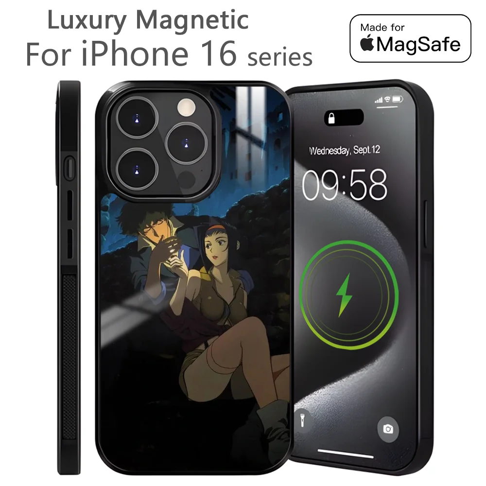 Anime C-Cowboy B-Bebop Phone Case For iPhone 16 15 14 13 12 11 Pro Max Plus Mini Magnetic Magsafe Wireless Charging Cover