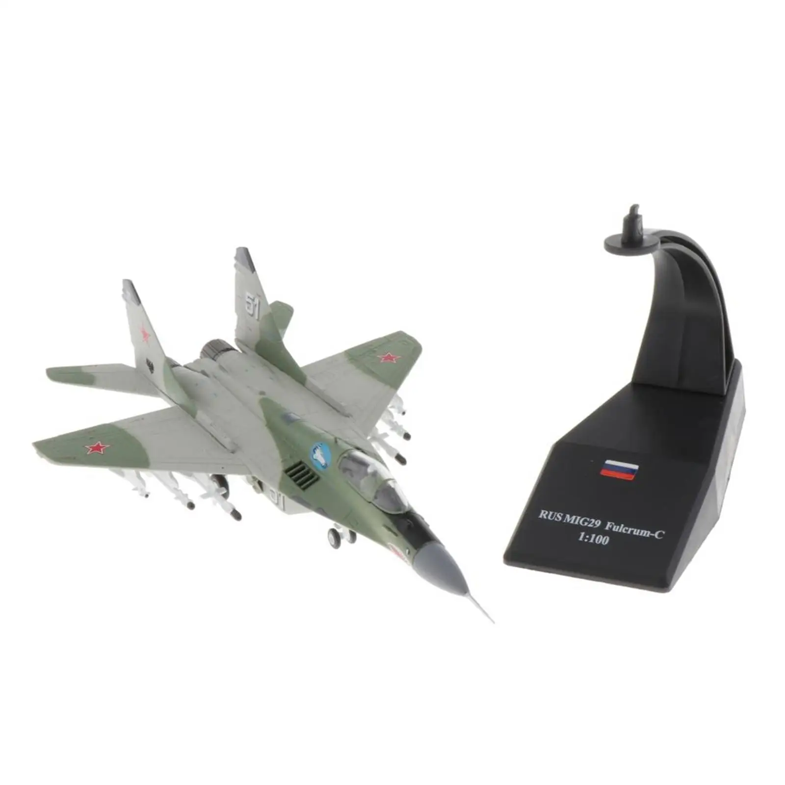 

1:100 Scale MIG-29 Aircraft Helicopter Diecast Model Airplane Ornaments