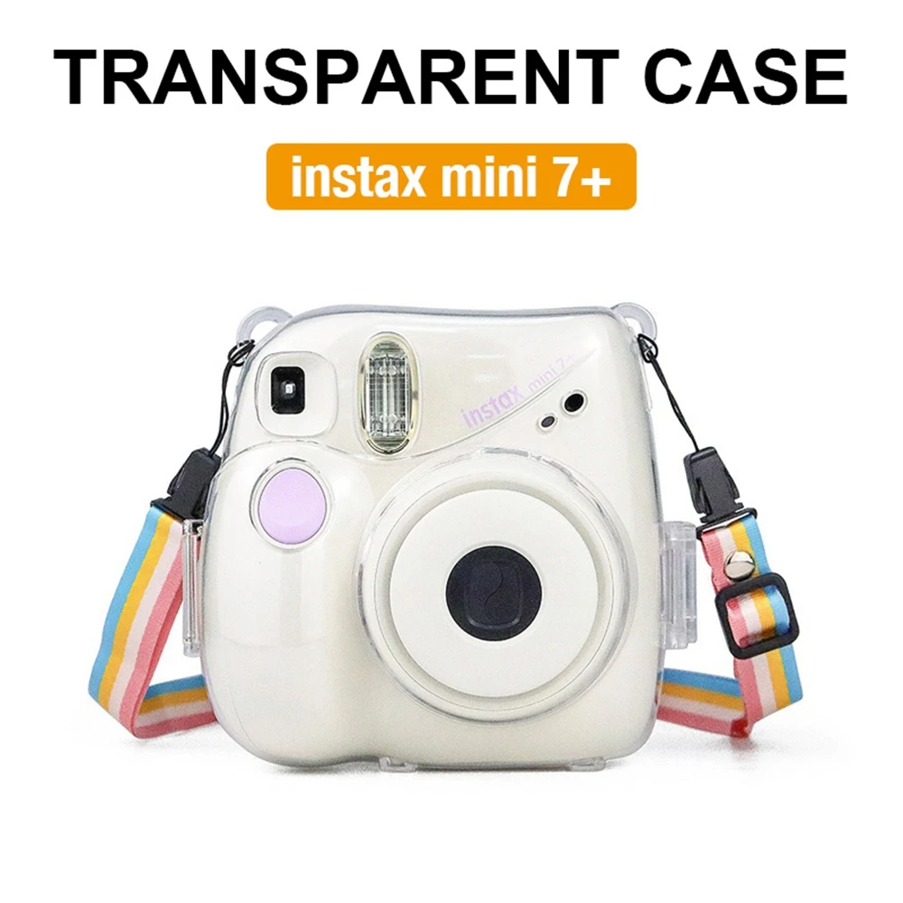 

Instax Mini 7+ Transparent Case Crystal Case Camera Protective Case with Strap CAA02