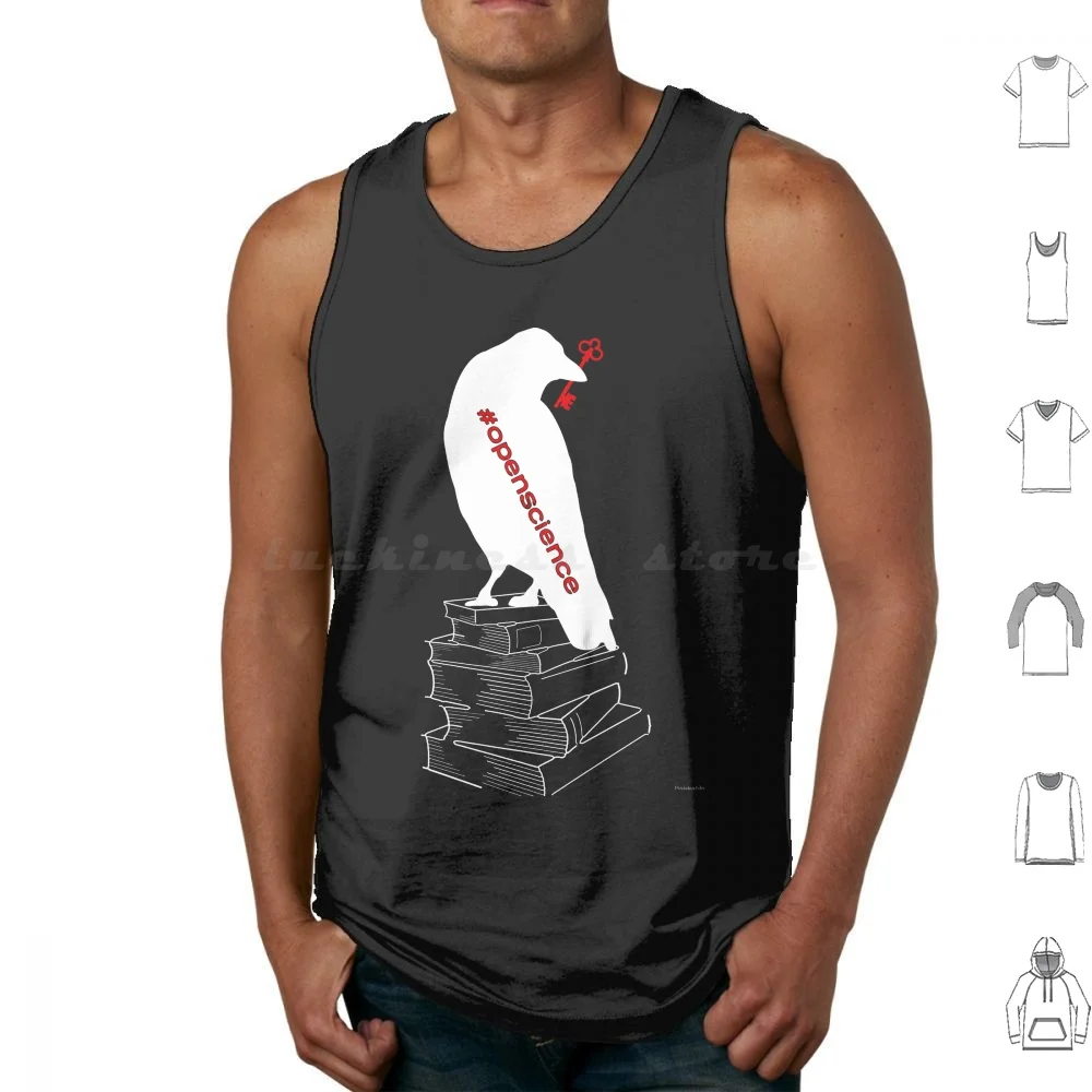 #openscience Crow With Key On Books Tank Tops Vest Sleeveless Crow Red Black White Science Free Science Free Research