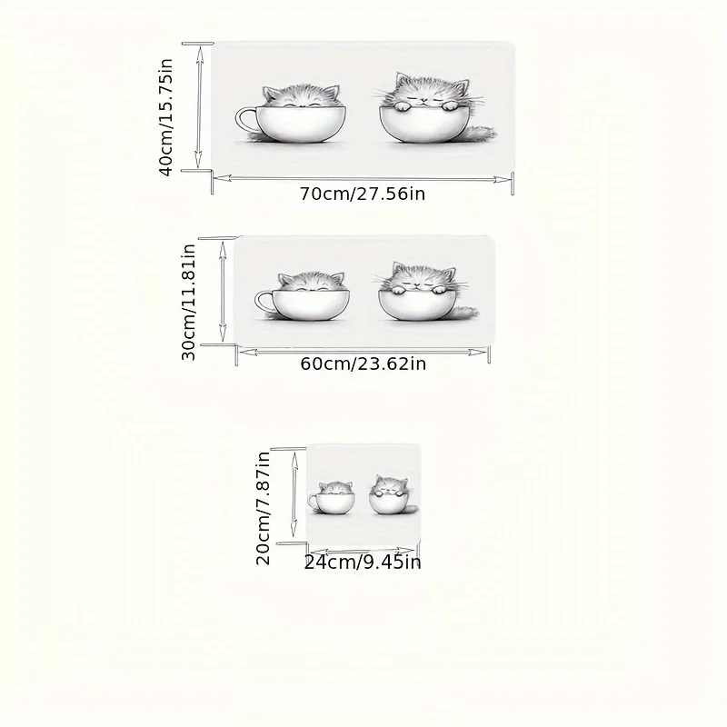 كارتون لطيف الرياح، نمط القط في الكوب، لوحة الماوس المنزلية، لوحة الماوس المكتبية، ملحقات الكمبيوتر لوحة المفاتيح لوحة المكتب للألعاب
