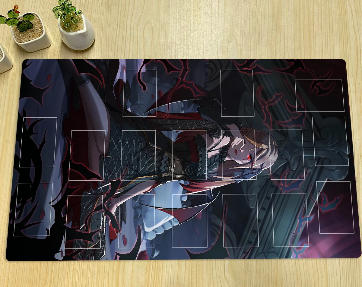 YuGiOh Vampire Fraulein Mat TCG CCG Board Game Mat Trading Card Game Playmat Anime Mouse Pad Rubber Desk Pad Zones & Free Bag