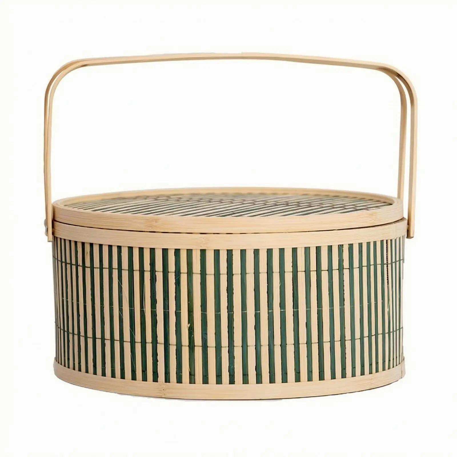 Artisan Bamboo Woven Storage Basket with Lid for Gift Presentation and Home Organization