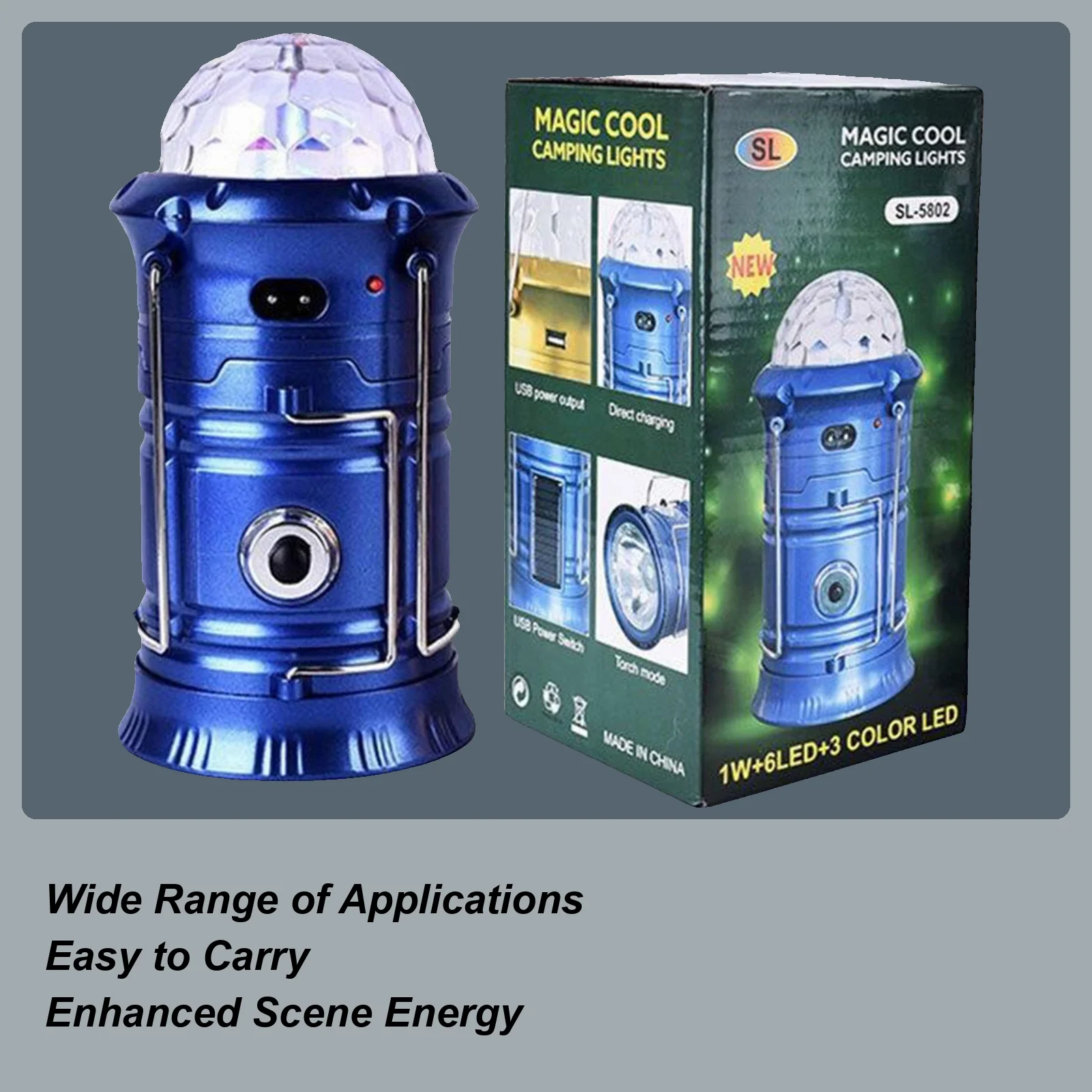 فانوس التخييم القابل لإعادة الشحن المحمولة الملونة LED فانوس مصباح خارجي قابل لإعادة الشحن للمشي تسلق الصيد نزهة الفناء