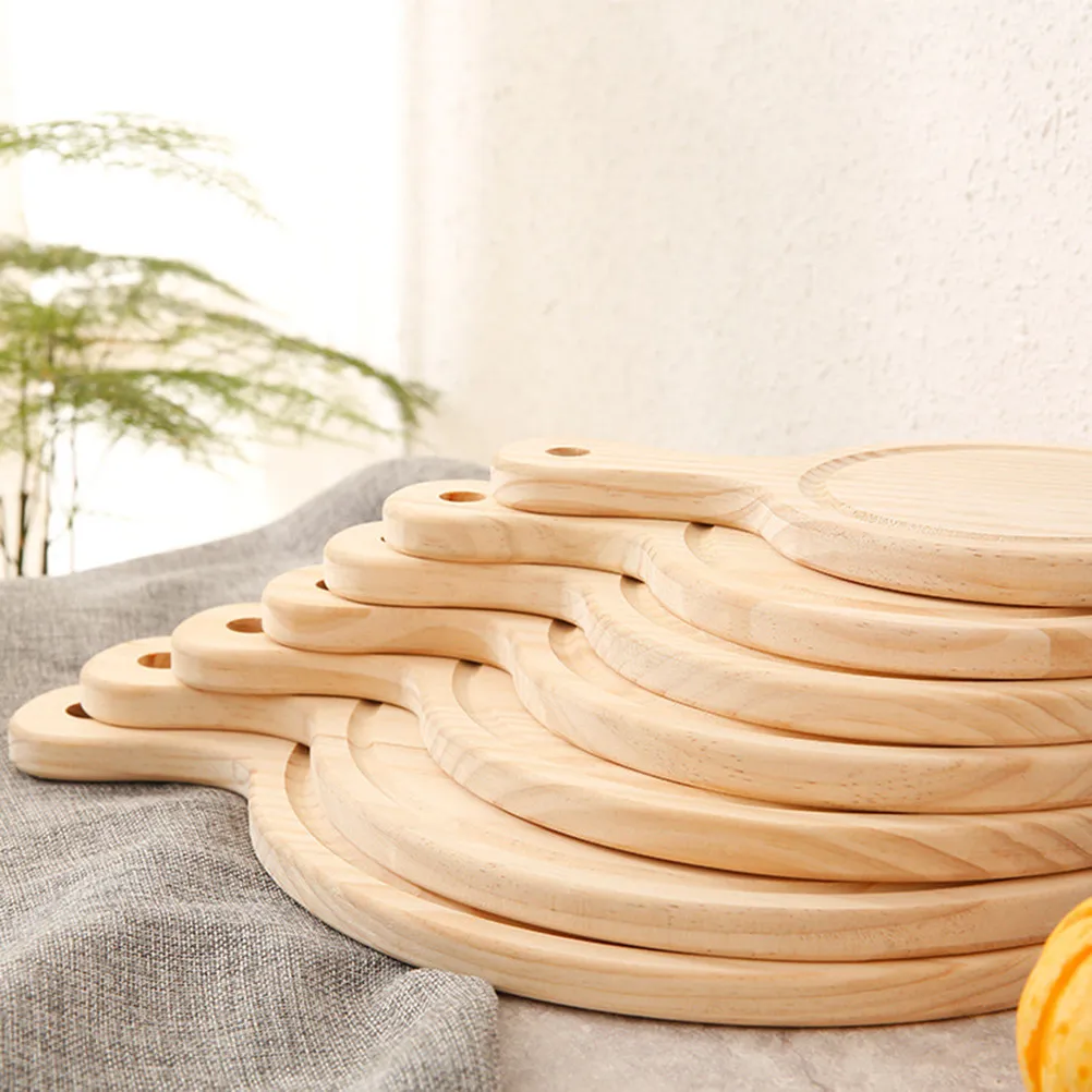 Wooden Pizza Paddle Peel 7 Inch 18x18x1.6cm Natural Hardwood Non Stick Surface for Bread Loading Unloading Oven