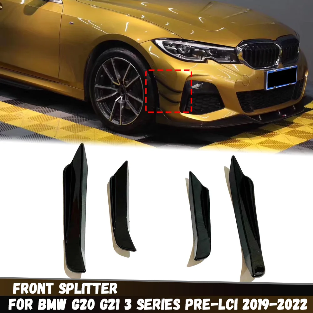 

Front Bumper Side Spoiler Canard Splitter Trim For BMW G20 G21 3 Series 320i 320d 330i 330d 340i 2019-2022 Pre-Lci Bodykits