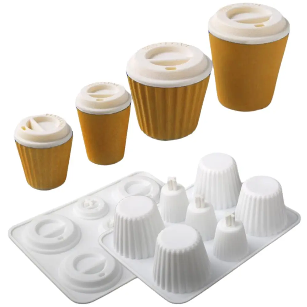 Food-Grade Silicone Baking Cake Molds Reusable Non-Stick Mousse Cake Mold Heat-Resistant Coffee Cup Shape Pudding Mould