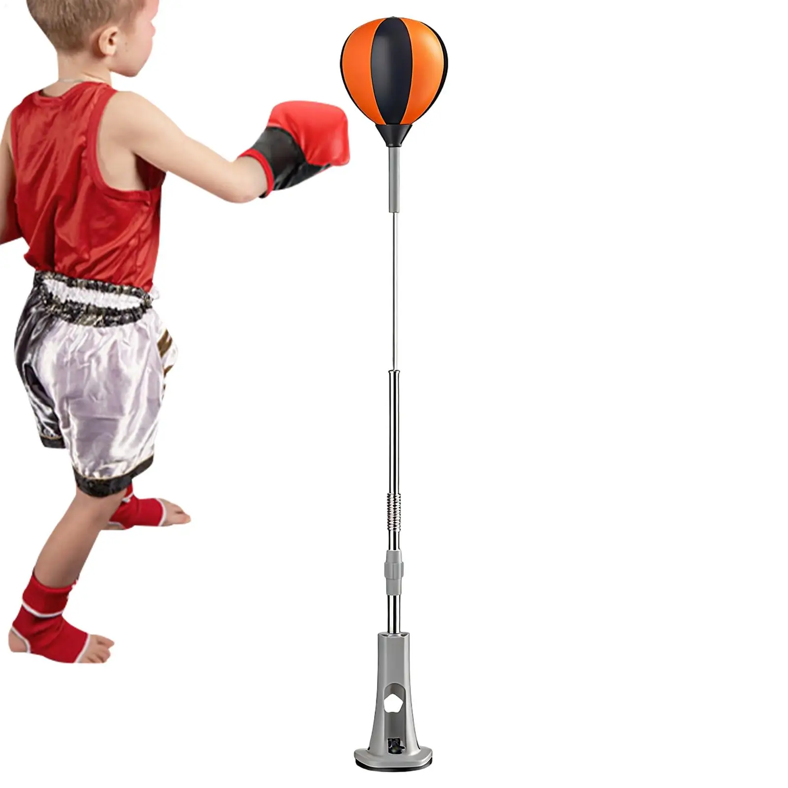 Punching Bag with Stand Speed Training Gear Suction Base Adjustable Height Stand Punching Bag for Kids Teens Home Gym Exercise