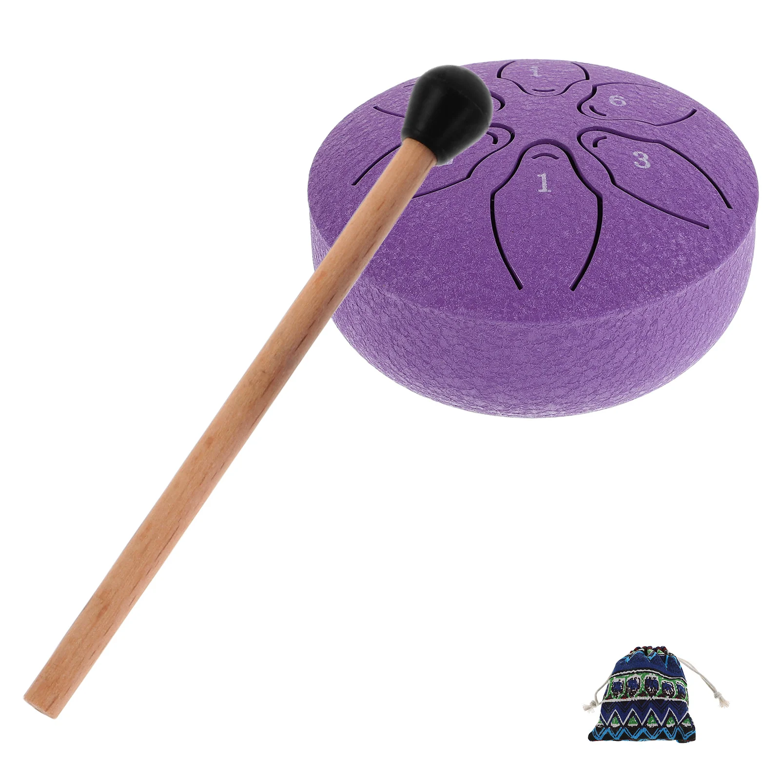 

1Set 6 Notes Mini Handpan Drum Steel Tongue Drum Portable Small Outdoor Percussion Musical Instrument for Children