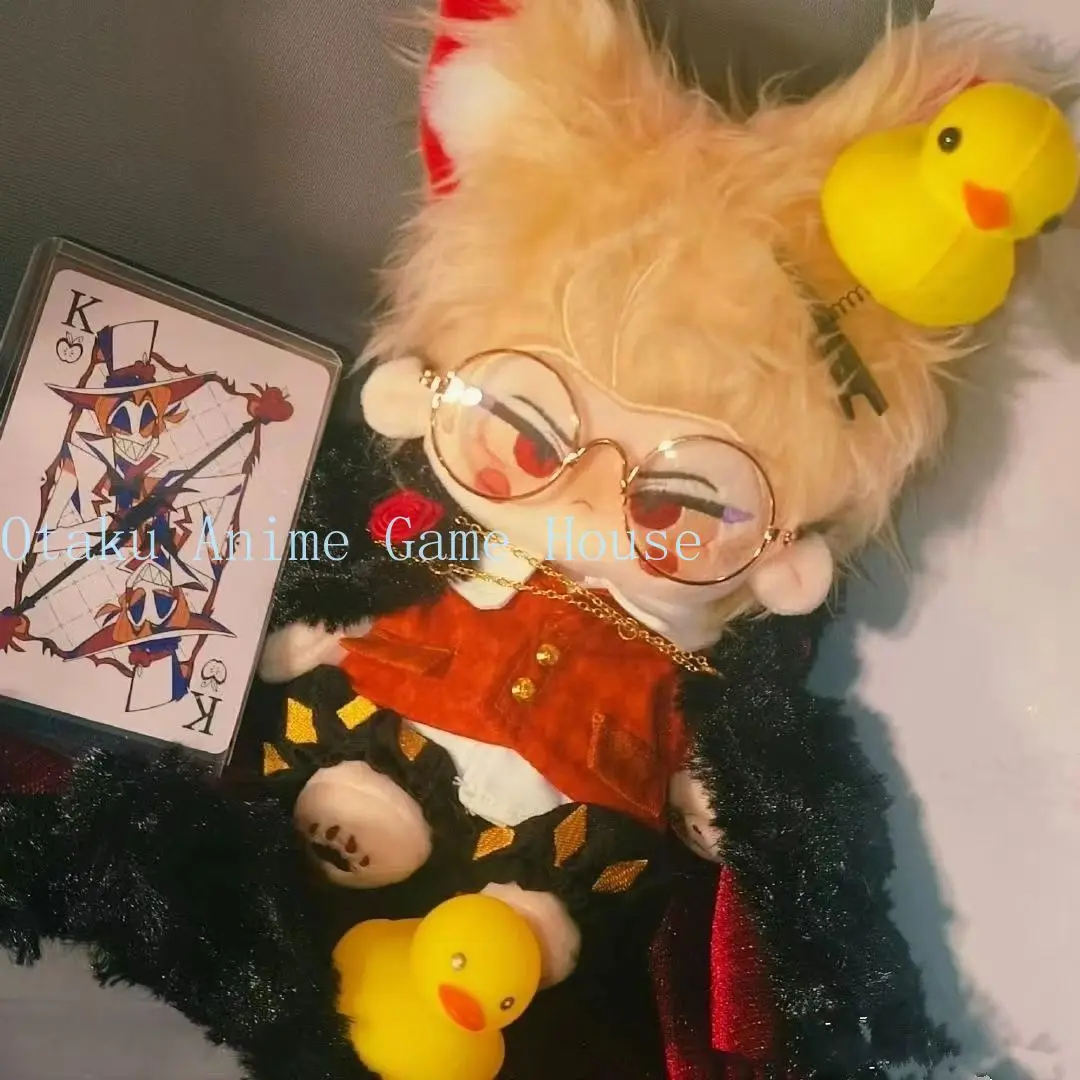 20cm Hazbin Hotel Lucifer Plush Doll Anime Stuffed Toy with Skeleton Cosplay Dress Up Toy Mascot Gift Birthday Xmas view 4