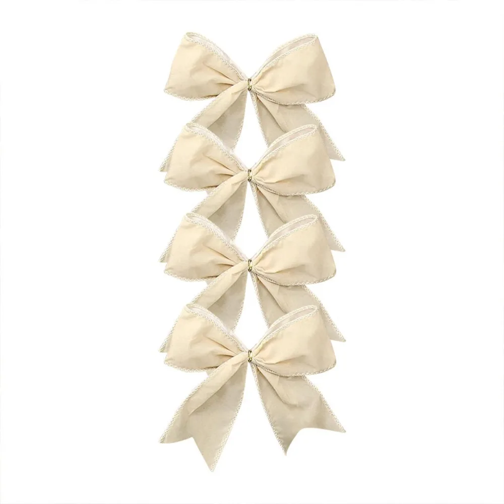 4 قطعة Kawaii Bowknot شجرة عيد الميلاد الشريط المخملية الإبداعية معلقة قلادة DIY إكليل الشريط ديكور ديكور الحفلات