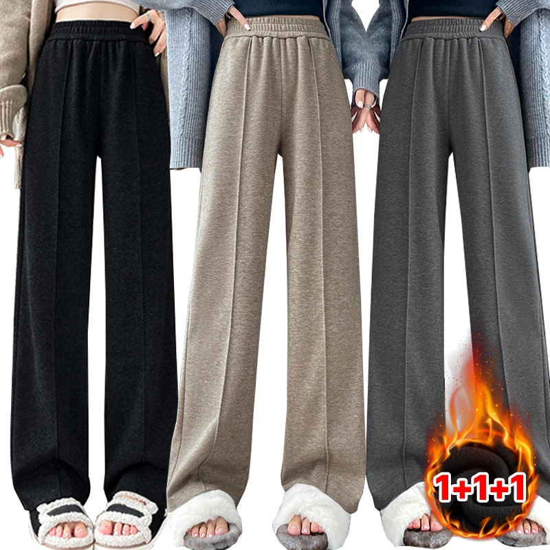 1 + 1 + 1 (set of 3) Winter Daily Gimo high-Waist Slack Seal Fit-pleat Casual Wy Pants LP0834