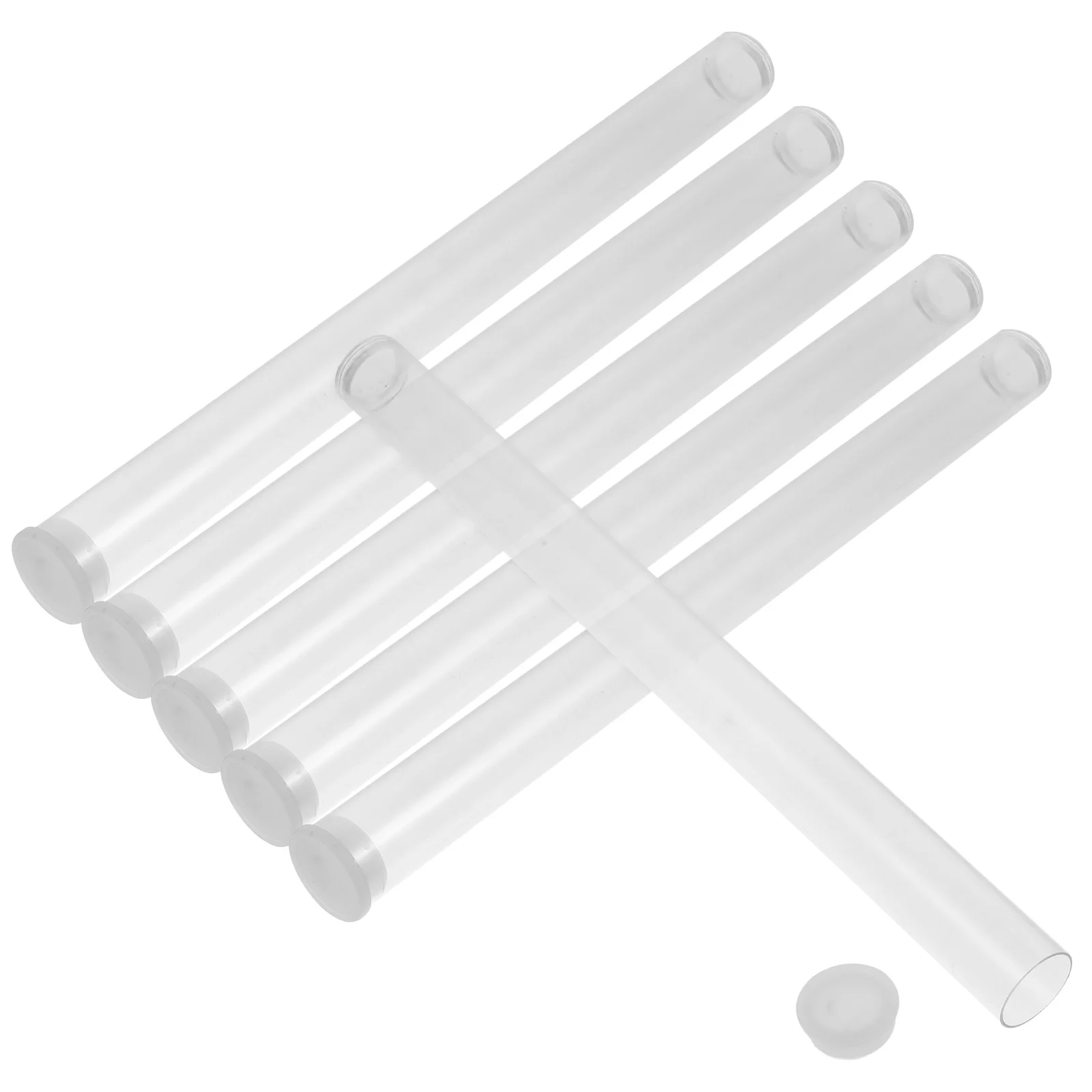 6 Pcs Incense Tube Storage Cylinder Stick Container Clear Fragrance Holder Portable Case Transparent Acrylic Tube