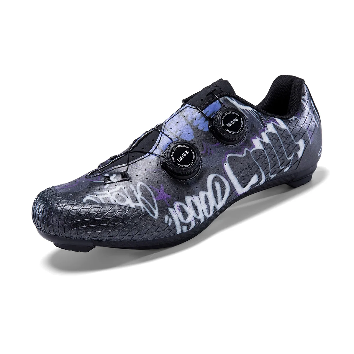 

Road Cycling Shoes Men Women Graffiti Cycling Sneakers Dual Dial Lock Breathable Waterproof Non-Slip Bike Shoes