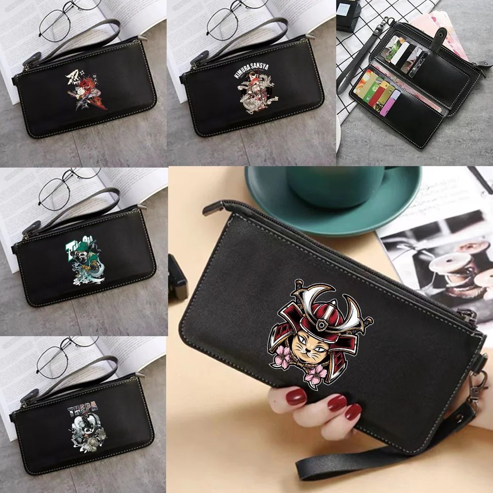 

Новая модная сумка-кошелек на молнии, минималистичный клатч большой вместимости, кожаная сумка-кошелек серии Samurai с несколькими отделениями для карт и монет