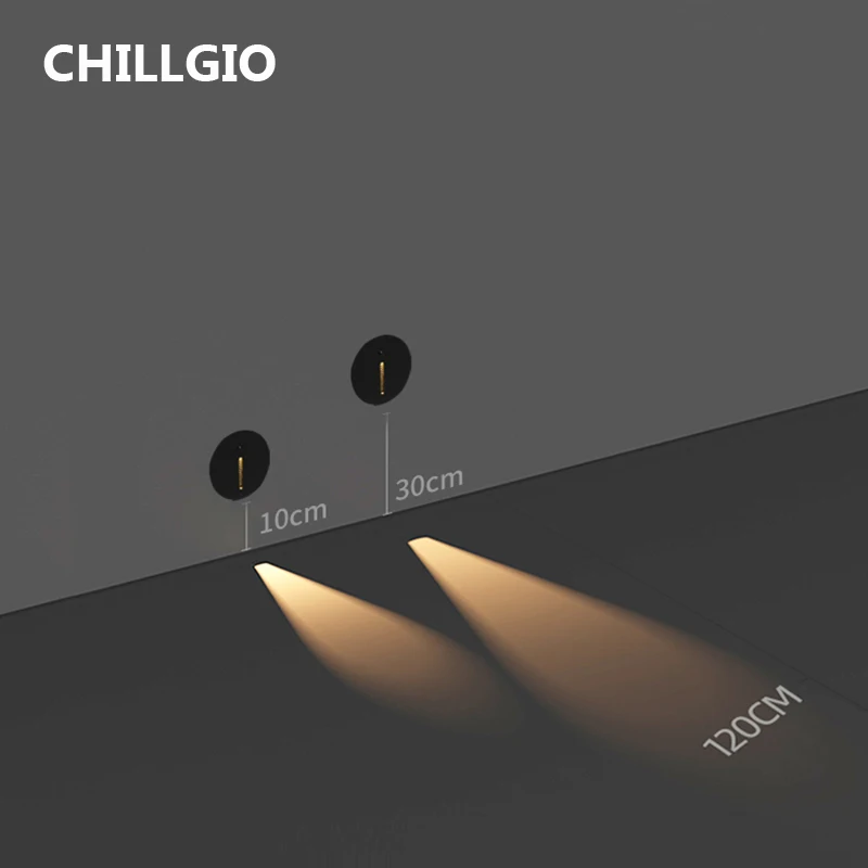 Imagem -04 - Chillgio Magnético Interior Sensor Led Escadas Passo Luz Recessed na Iluminação de Alumínio Moderno Casa Exterior Lâmpadas Parede à Prova Impermeável Água