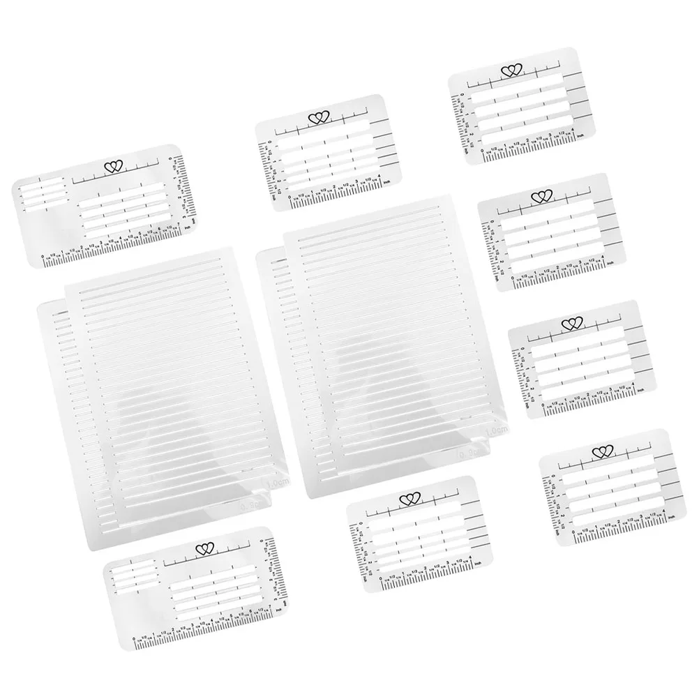 12pcs Plastic Straight Line Stencil Templates Lettering Guides For Diy Calligraphy Writing Drawing Stationery Supplies