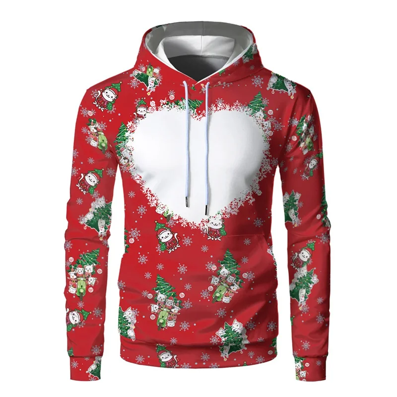 Christmas Tree Snowman Graphic Sweatshirts Fashion Xmas Hoodies For Men Clothes Love Design Cp Pullovers Winter Tracksuit Tops