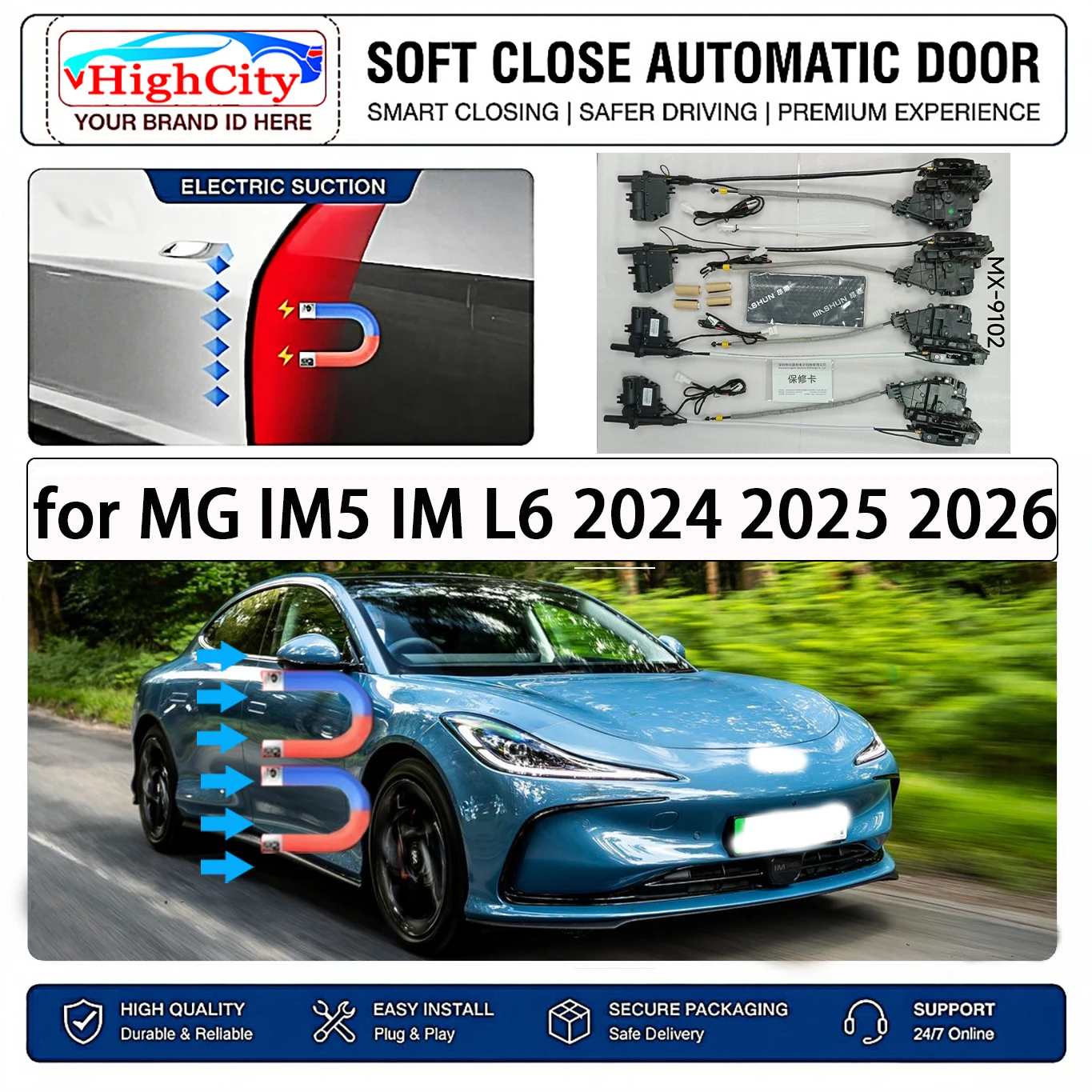 for MG IM5 IM L6 2024 2025 2026 OEM Electric Suction Soft Close Door Kit Smart Anti Pinch Auto Cinch Latch System No Slam Silent