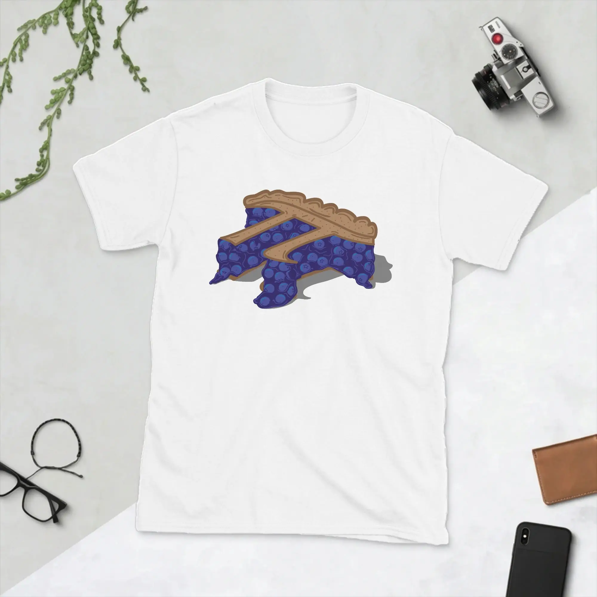 Blueberry  Pie Men's T Shirt Math Mathematics School Student Geek Tees Short Sleeve T-Shirt Pure Cotton Plus Size Clothing